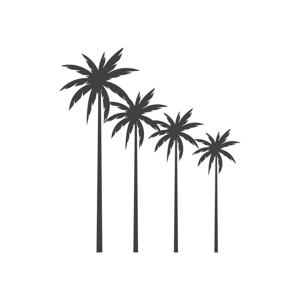 Otel Restoranı Tatil Seyahat Logosu için Palm Tree Plajı Silueti