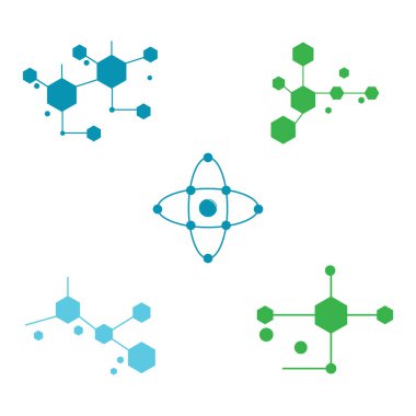 Molekül sembolü logo şablonu vektör illüstrasyon tasarımı 