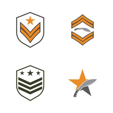 Askeri simge Vektör İllüstrasyon Tasarım Logo şablonu