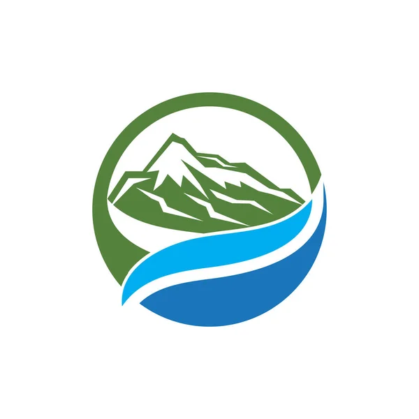 Simple Modern Mountain Landscape Logo Design Vector Rocky Ice Top — Stock Vector