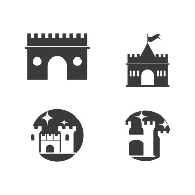 Castle Logo Şablonu vektör sembolünü belirle