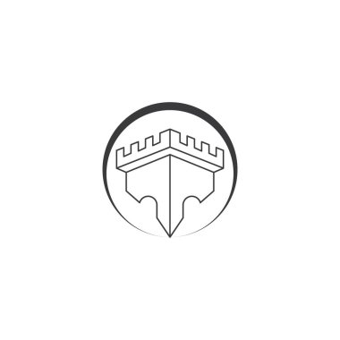Castle Logo Şablonu vektör sembolü doğa