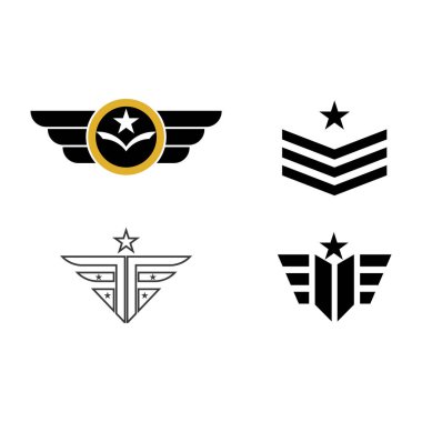 Askeri Dalga Logo Şablonu Vektör Sembolü Doğayı Ayarla