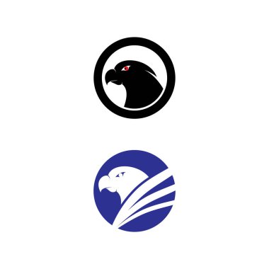 Şahin Kartalı Kuş Dalgası Logo Şablonu vektör sembolü doğa