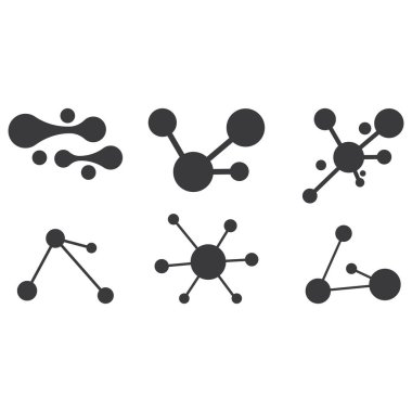 Molekül sembolü logo şablonu vektör illüstrasyon tasarımını ayarla 