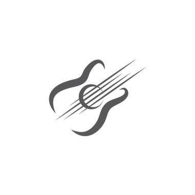 Gitar Dalgası Logo Şablonu vektör sembolü doğa