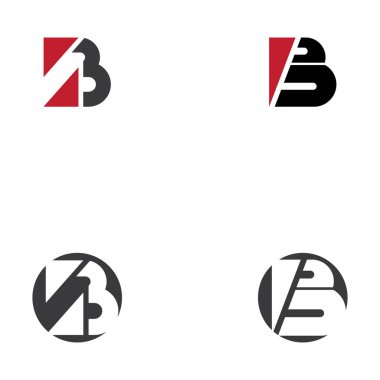 B Harfi logo şablonu vektör resimlemesini ayarla