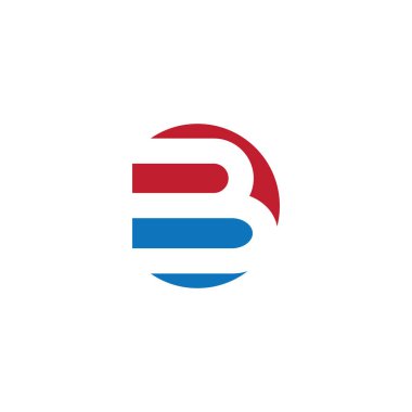 B Harfi logo şablonu vektör çizimi