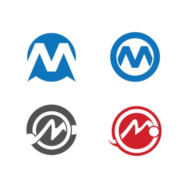 M Harfi Logo Şablonu vektör illüstrasyon tasarımını ayarla