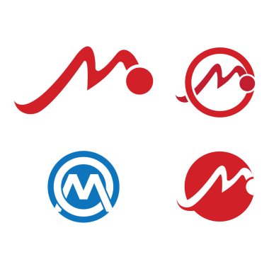 M Harfi Logo Şablonu vektör illüstrasyon tasarımını ayarla