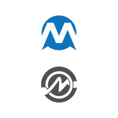 M Harfi Logo Şablonu vektör çizimi tasarımı