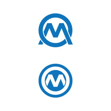 M Harfi Logo Şablonu vektör çizimi tasarımı