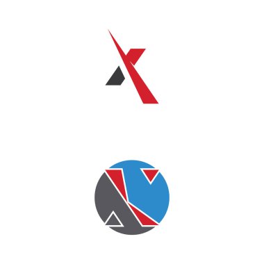 X Harfi Logo Şablonu vektör resimleme tasarımı