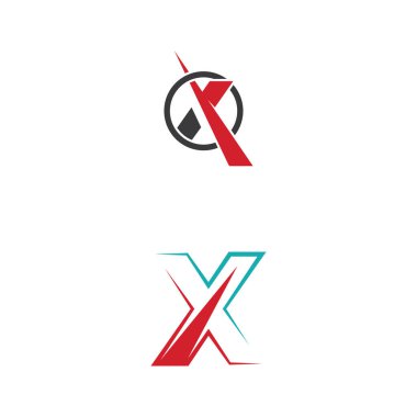 X Harfi Logo Şablonu vektör resimleme tasarımı