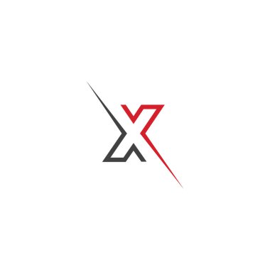 X Harfi Logo Şablonu vektör simgesi tasarımı
