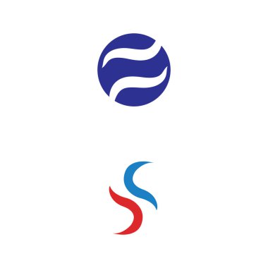 S dalgası logo şablonu vektör sembolü doğa