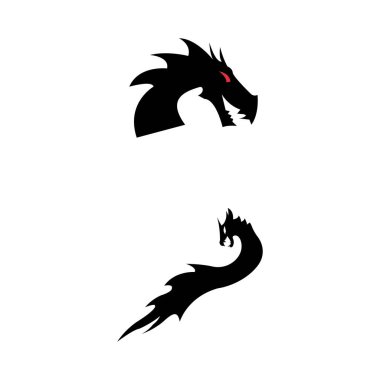 Dragon vektör resimleme logo şablonu
