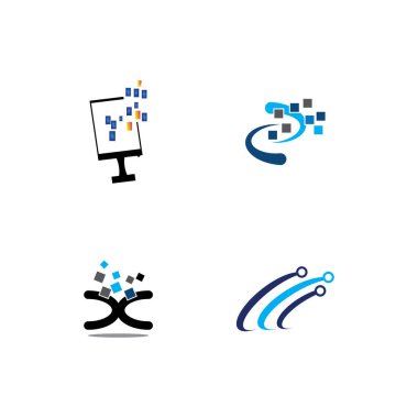 Bilgisayar Logosu Şablonu vektör sembolü doğa