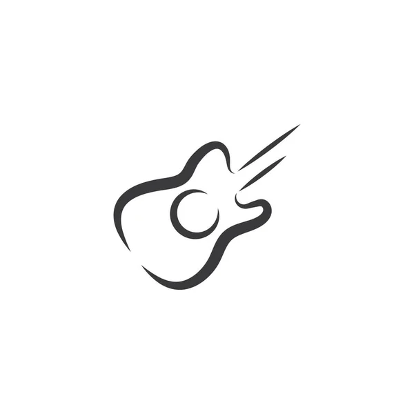 Guitar Wave Логотип Векторный Символ Природы — стоковый вектор