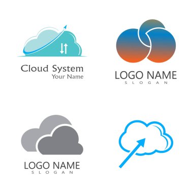 Bulut illüstrasyon logo vektörü düz tasarım