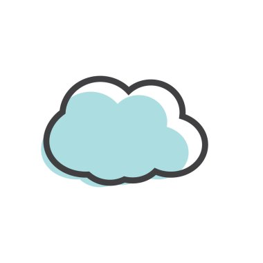 Bulut illüstrasyon logo vektörü düz tasarım
