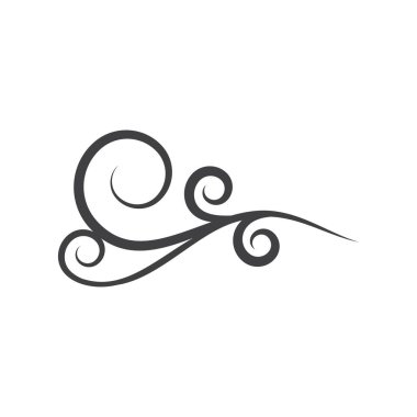 Rüzgar simgesi izole edilmiş logo vektör şablonu tasarımı