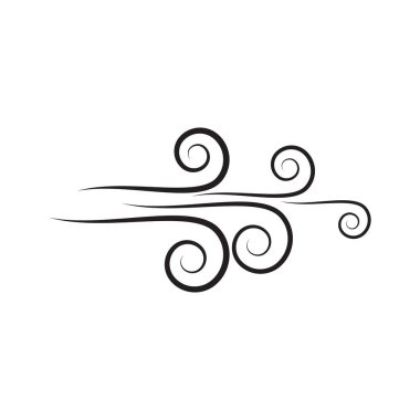 Rüzgar simgesi izole edilmiş logo vektör şablonu tasarımı