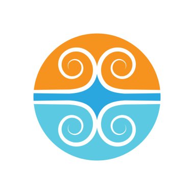 Rüzgar simgesi izole edilmiş logo vektör şablonu tasarımı