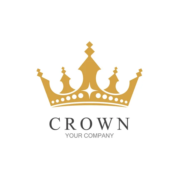 Crown Logo Template Vetor Ícone Ilustração Design —  Vetores de Stock