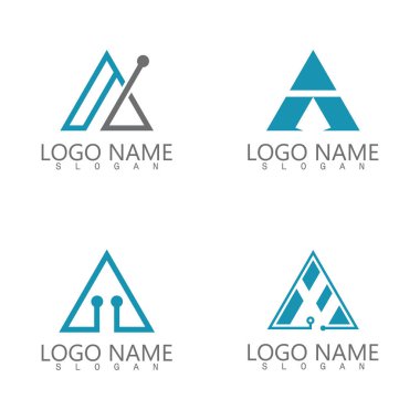 Fütüristik üçgen zinciri logo tasarım ilham
