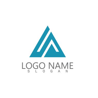 Fütüristik üçgen zinciri logo tasarım ilham