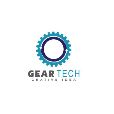 Teknoloji logosu vektör çizimi