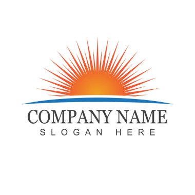 Güneş Vektörü illüstrasyon Simgesi Logo Şablonu tasarımı