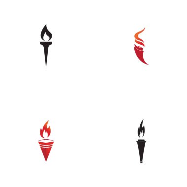 Meşale Logo Şablonu vektör sembolünü doğa olarak ayarla