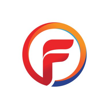 F ilk harf logo vektör tasarımı