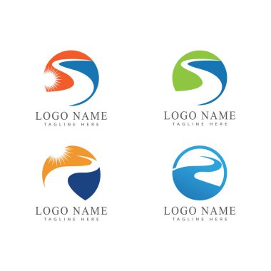 Nehir vektörü ikonu çizim logosu tasarımı