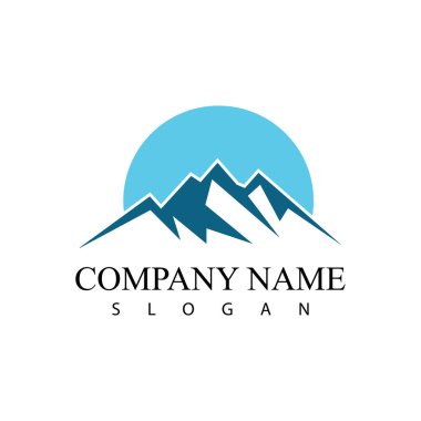 Dağ simgesi Logo Şablonu Vektör illüstrasyon Tasarımı