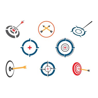 Hedef simge vektör çizim tasarım şablonu