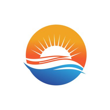 Nehir vektörü ikonu çizim logosu tasarımı