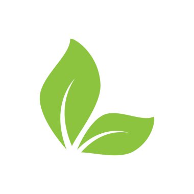 Yeşil yaprak illüstrasyon doğa logosu tasarımı