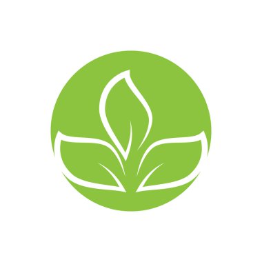 Yeşil yaprak illüstrasyon doğa logosu tasarımı