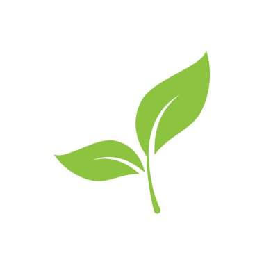 Yeşil yaprak illüstrasyon doğa logosu tasarımı