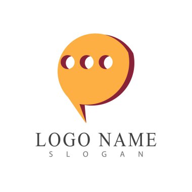 Konuşma balonu Logo şablonu vektör çizimi