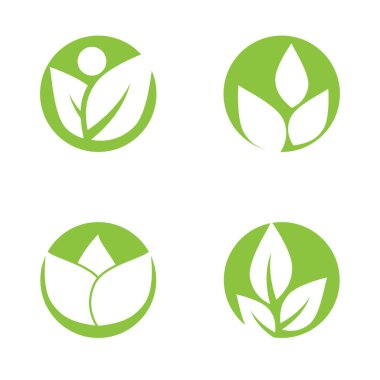 Yeşil yaprak illüstrasyon doğa logosu tasarımı