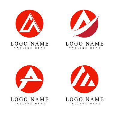 İlk harf logo vektör şablonu tasarımı