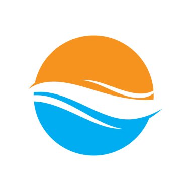 Su dalgası simgesi vektör çizim logosu