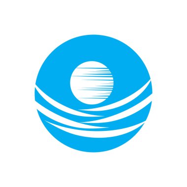 Su dalgası simgesi vektör çizim logosu