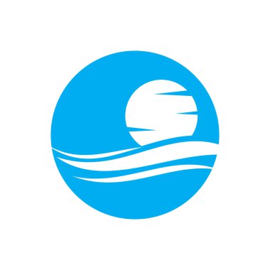 Su dalgası simgesi vektör çizim logosu