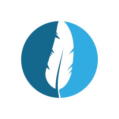 Feather Logo Vektör Şablonu Sembol Tasarımı