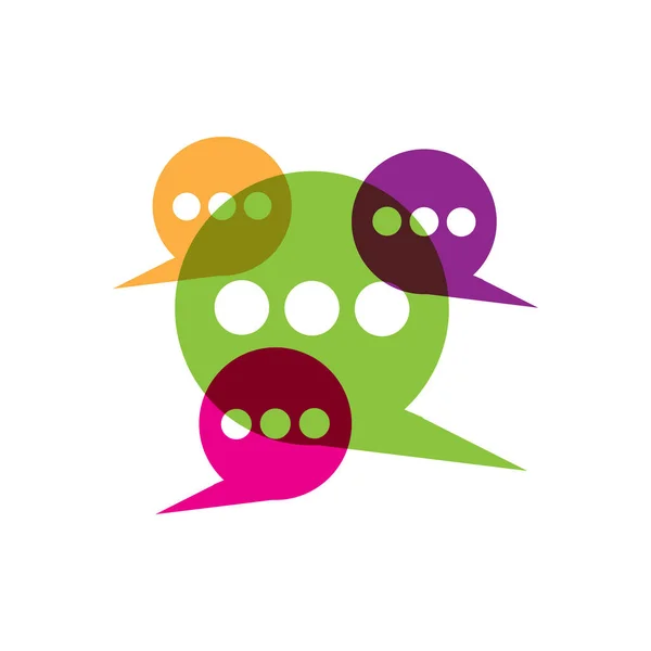Konuşma Balonu Logo Şablonu Vektör Çizimi — Stok Vektör